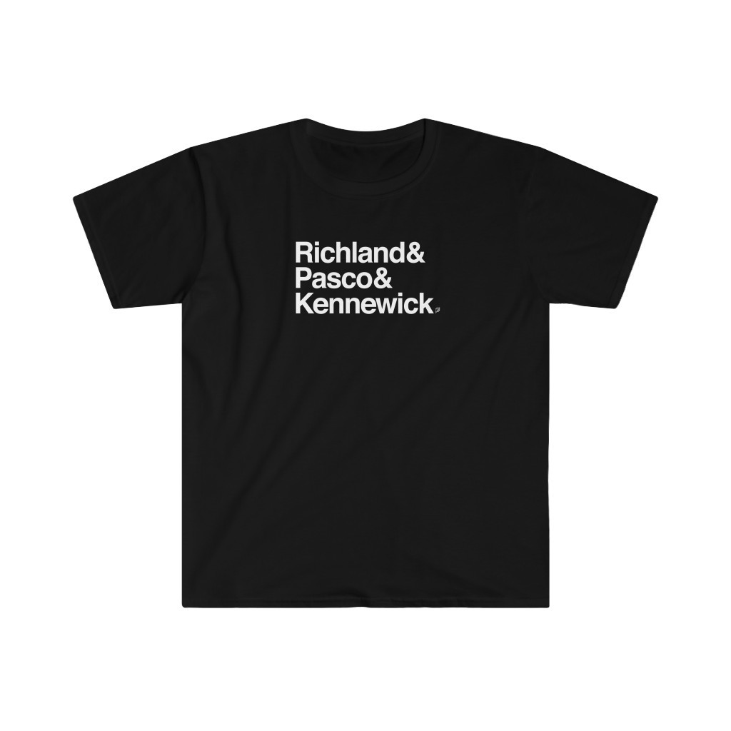 image of black shirt with white text